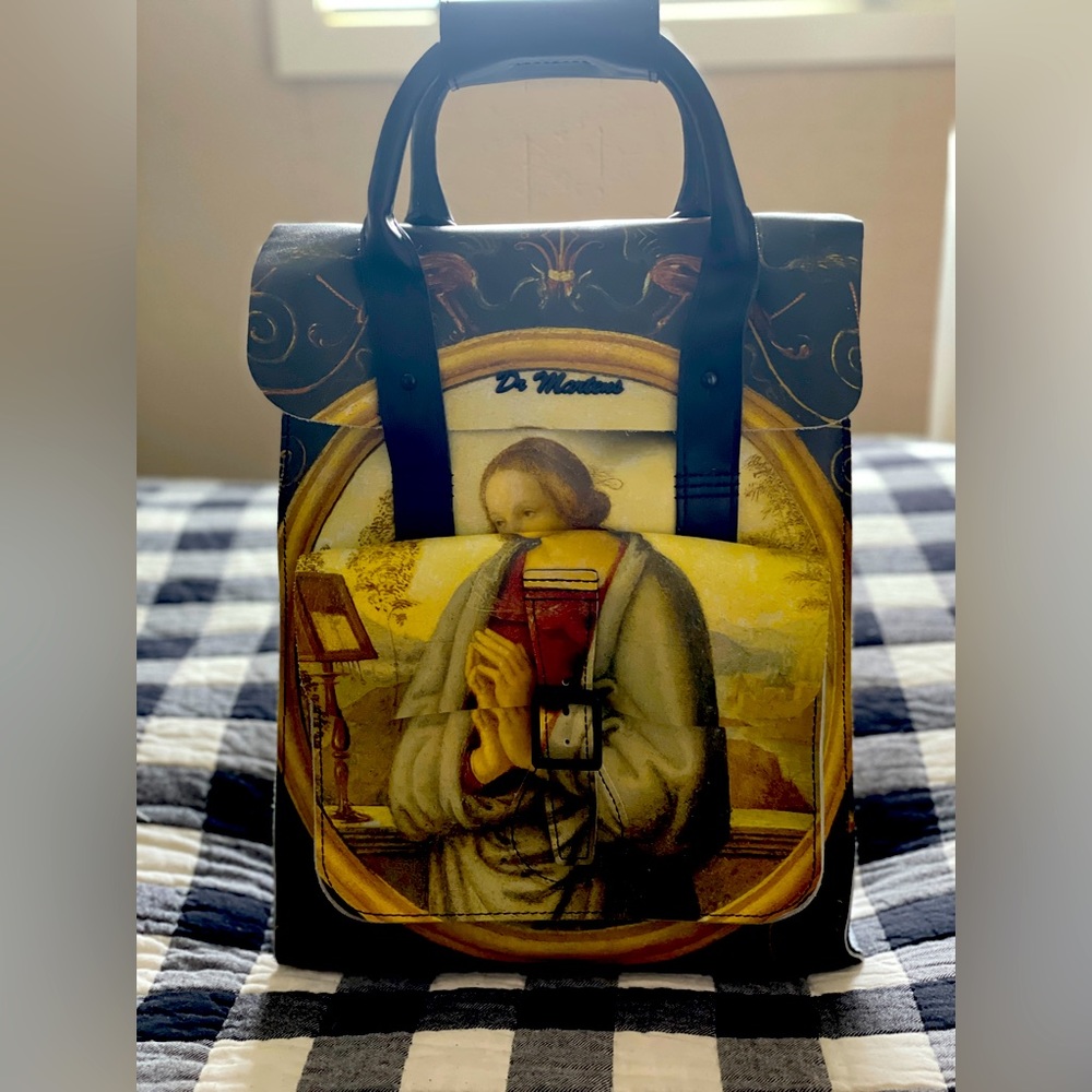 Exquisite Dr Martens Museum of Art di Paolo’s The Annunciation backpack.